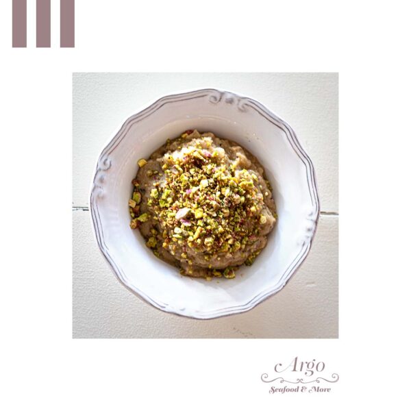 Μελιτζανοσαλάτα με ταχίνι και φιστίκια Αιγίνης